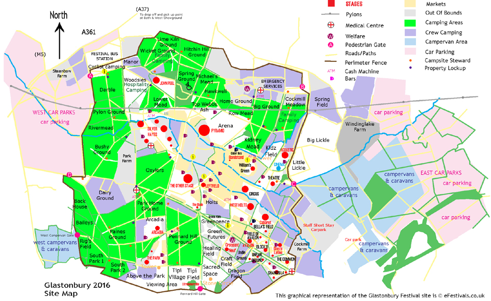 Glastonbury Site Map 2016